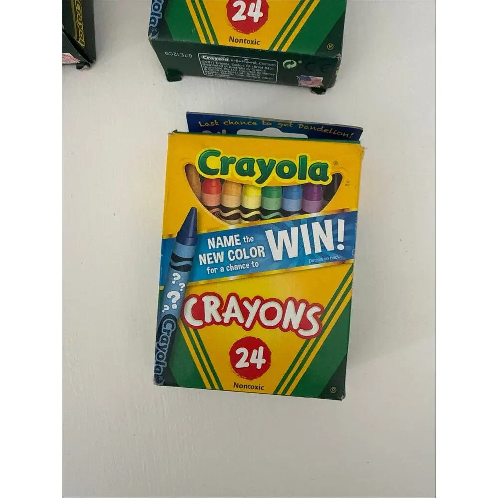 Vintage Crayola 24 Count Crayon Boxes New Color Contest Last Chance Dandelion